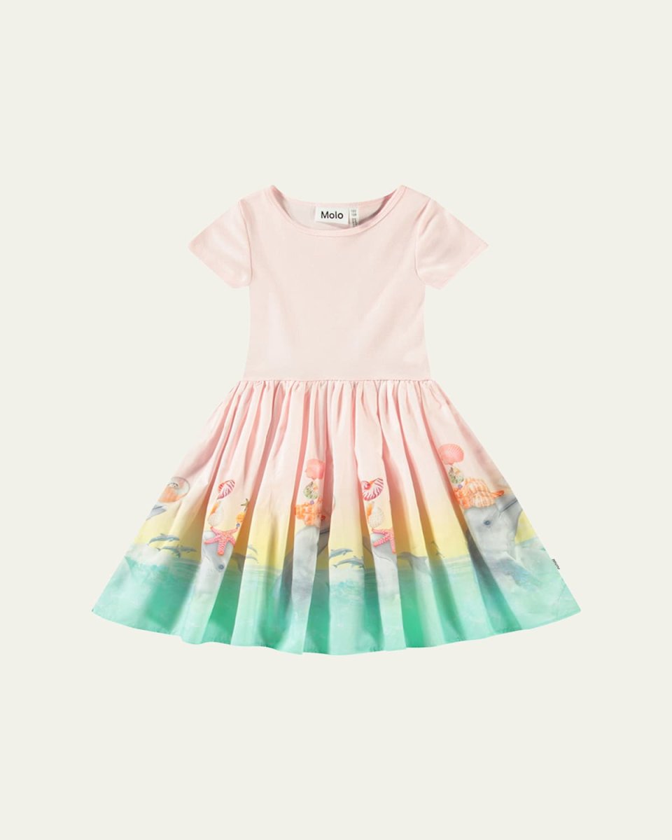 Girl's Cissa Graphic Combo Dress, Size 7-10
